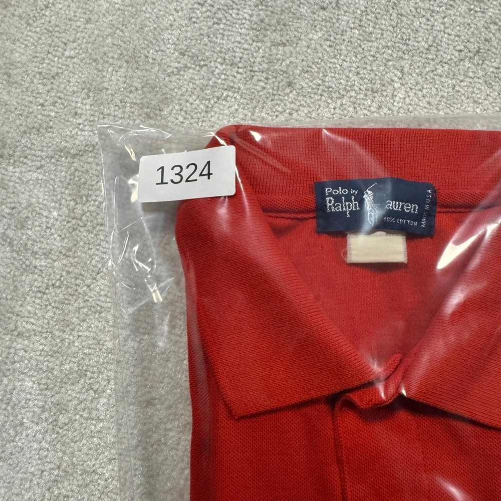Polo Ralph Lauren Shirt Mens L Red Pocket Polo Vintage Made in USA Cotton Pique